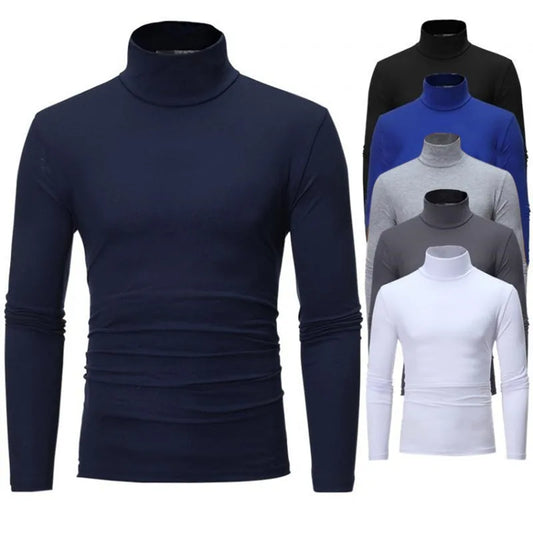 Men’s Slim Fit High Neck Thermal Long Sleeve Shirt