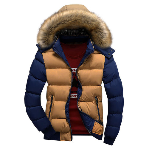 Two Tone Puffer Jacket with Removable Hood