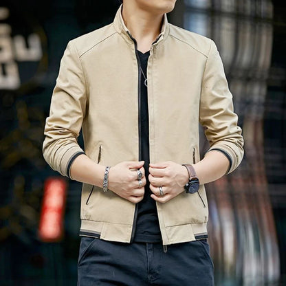 Men’s Stand Collar Zip-Up Jacket