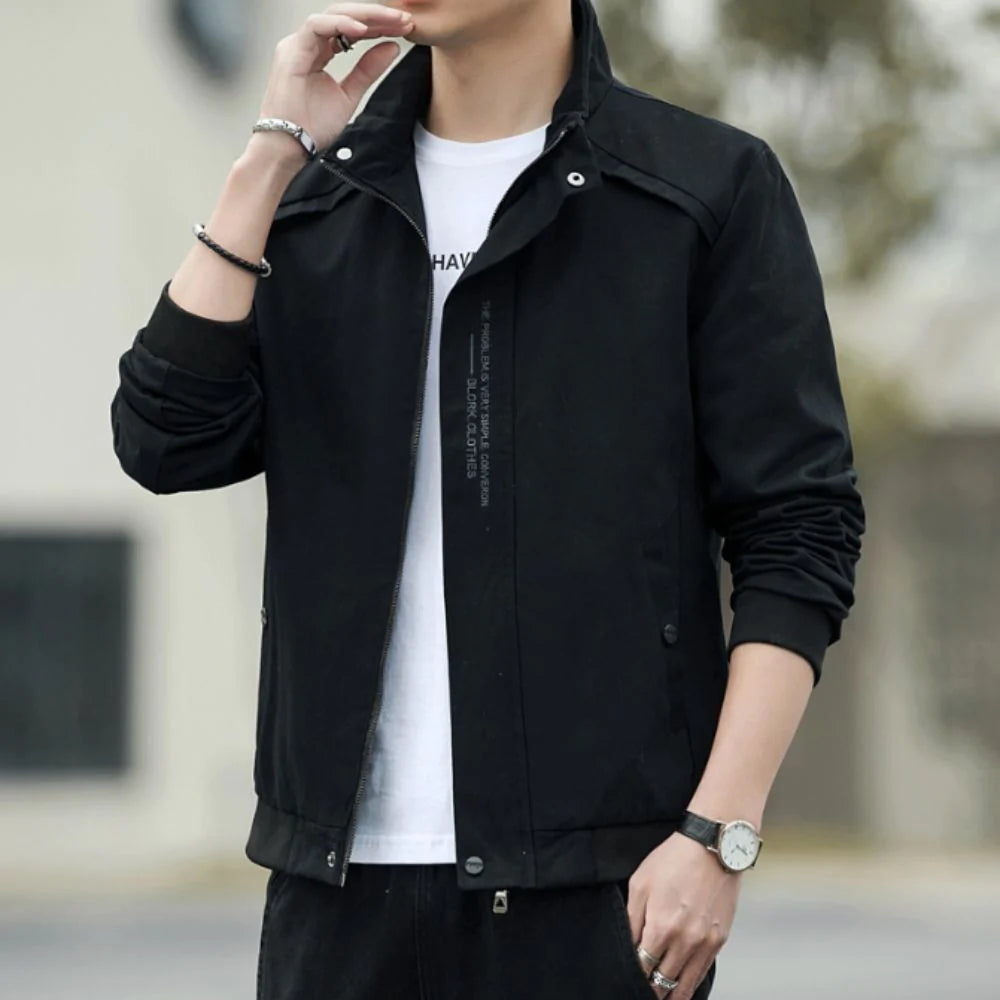 Men’s Stand Collar Zip-Up Jacket