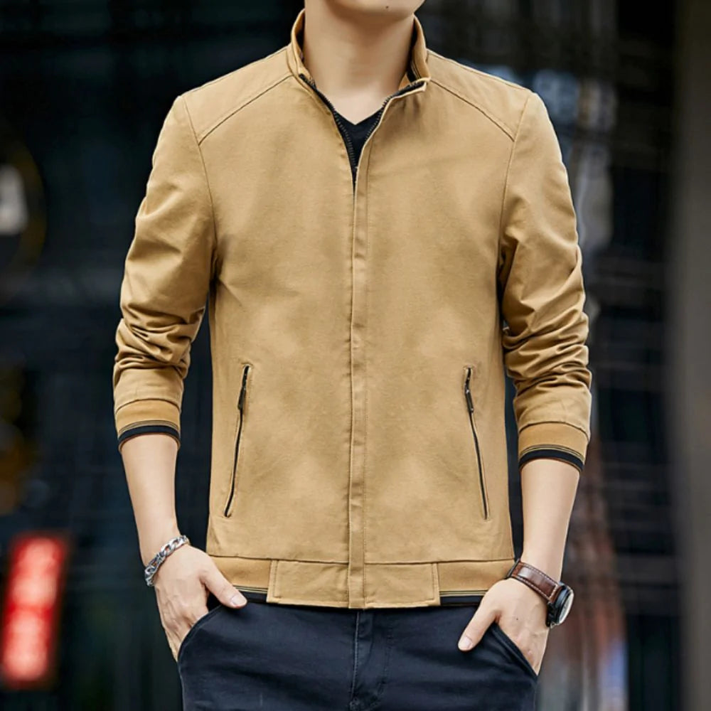 Men’s Stand Collar Zip-Up Jacket